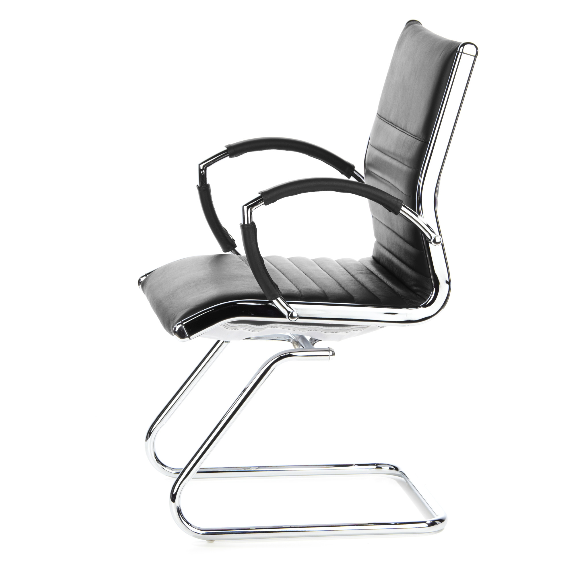 PARMA V chair cantilevered leather black