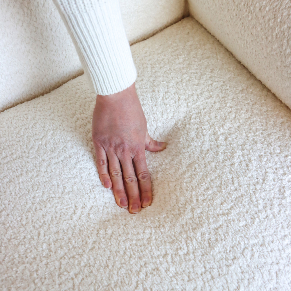VERDUNA Chair Teddy fabric White
