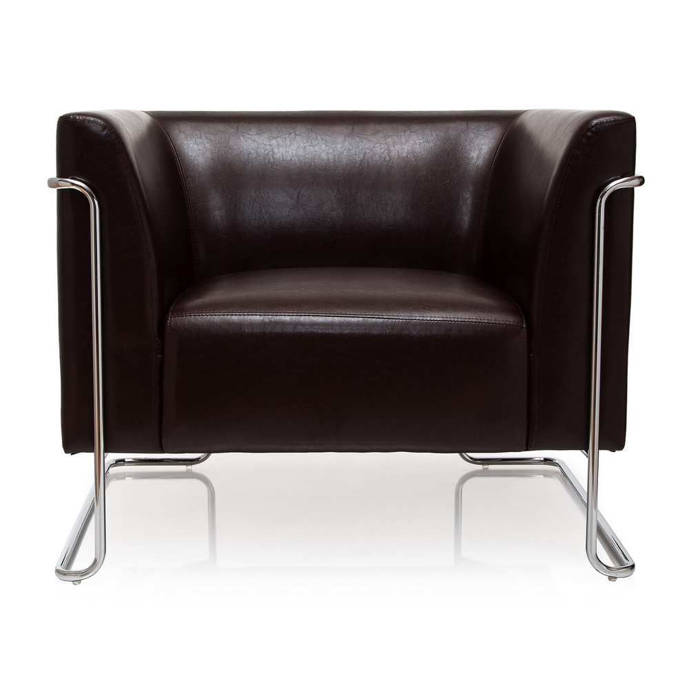 CURACAO Armchair Faux Leather Brown