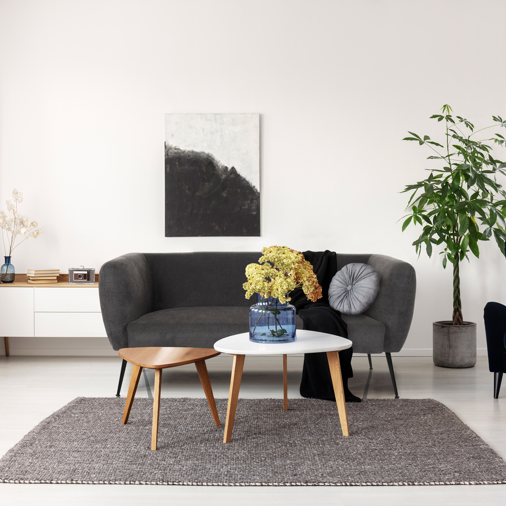 HAYRIVER 2-seater sofa fabric gray