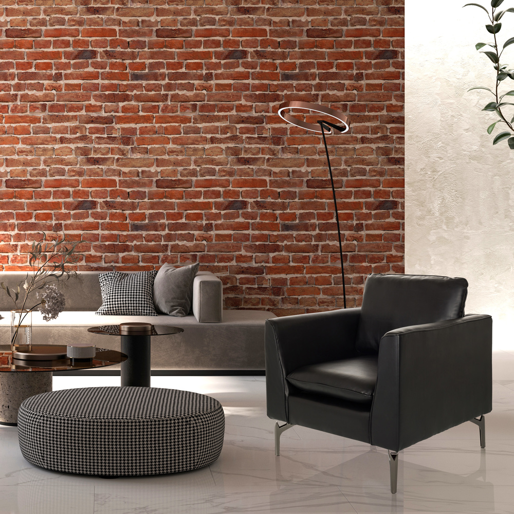 BAVERO Lounge Chair Faux Leather Black