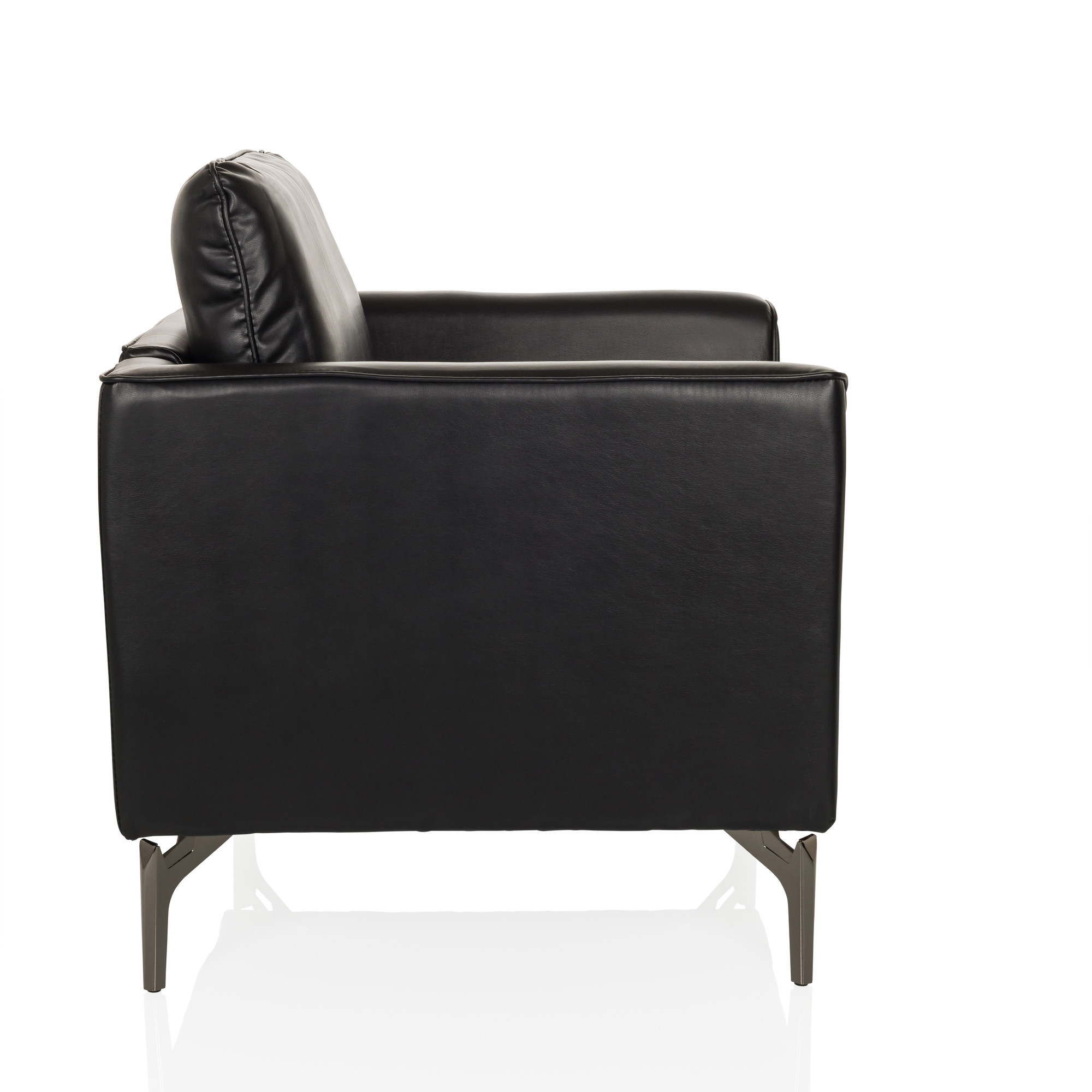 BAVERO Lounge Chair Faux Leather Black