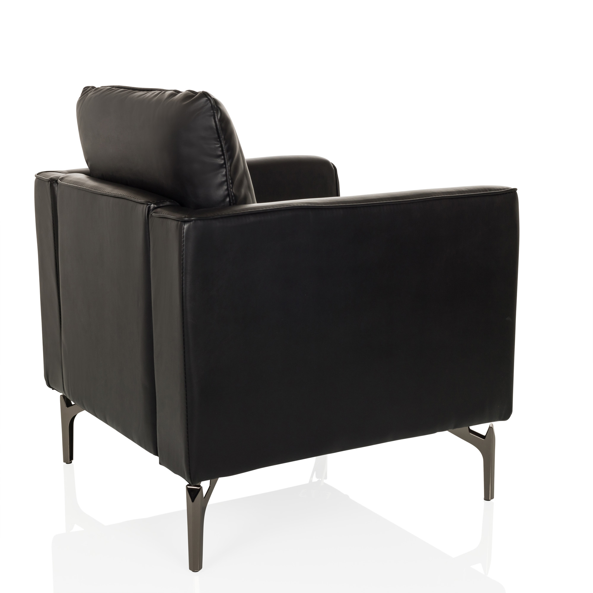 BAVERO Lounge Chair Faux Leather Black