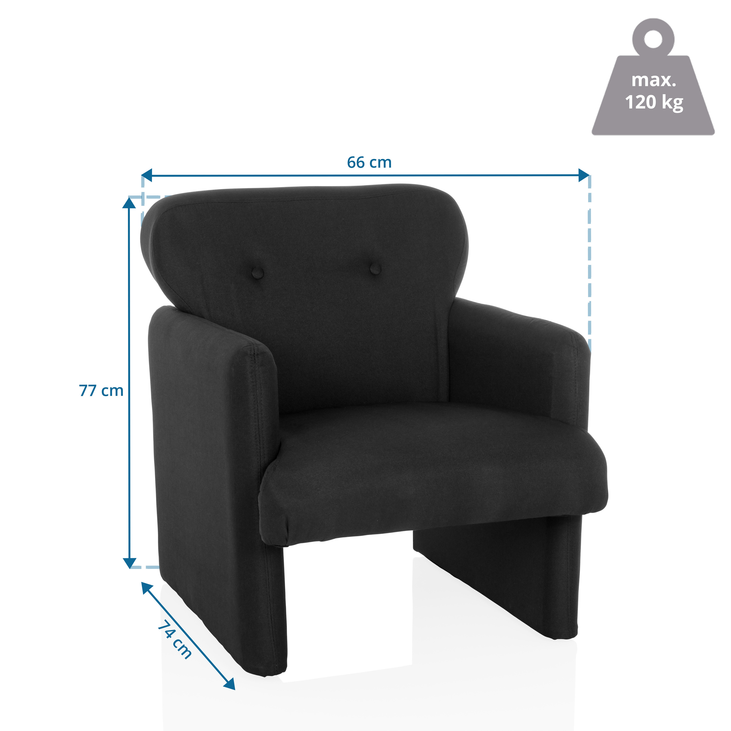CARIPITO Lounge Chair Fabric Black