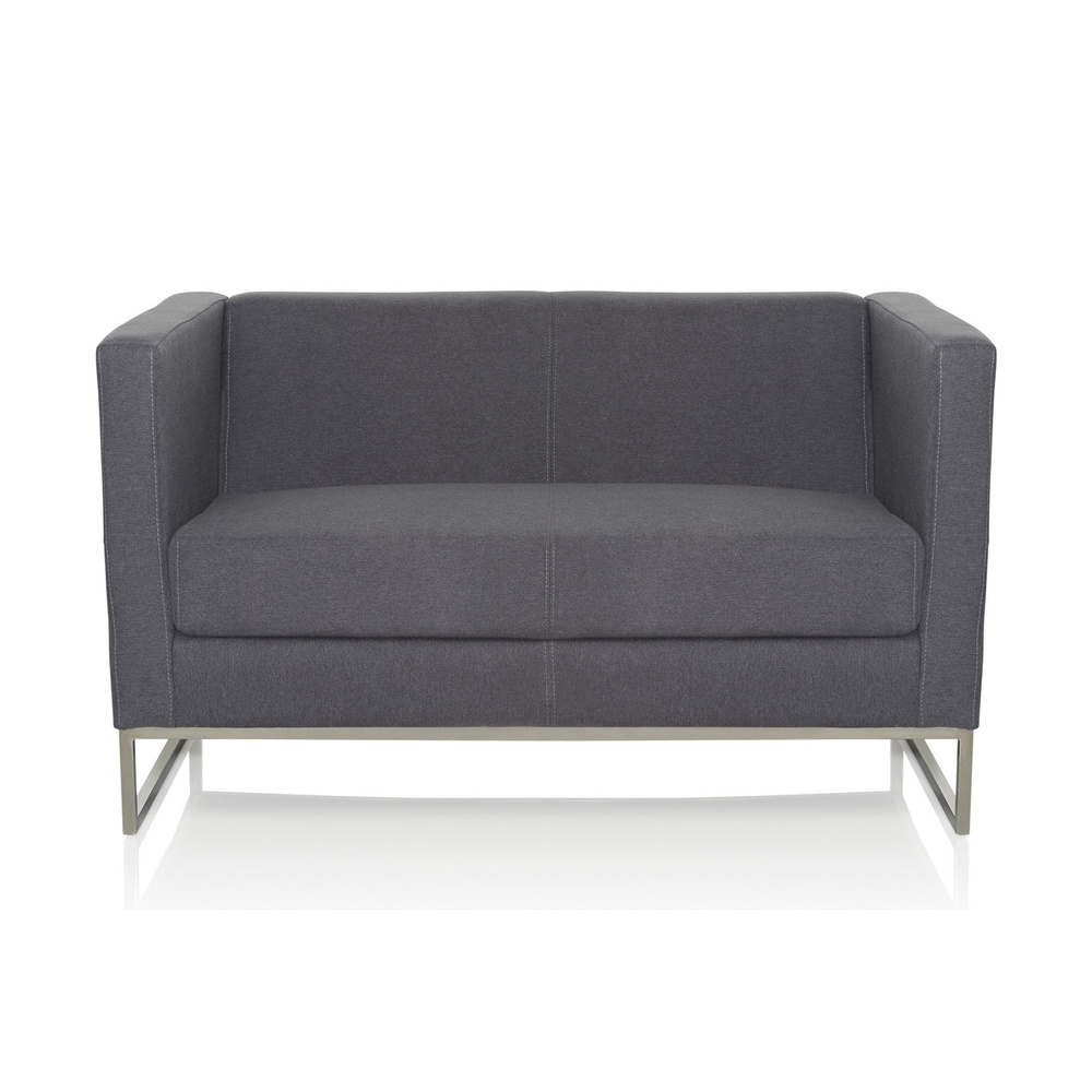 BARBADOS 2-seater sofa fabric grey