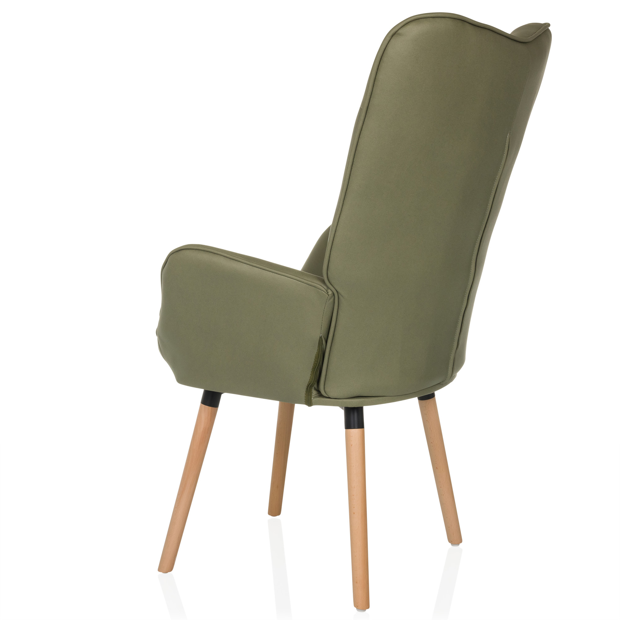 HAVENIO I Armchair Fabric Velvet Olive Green
