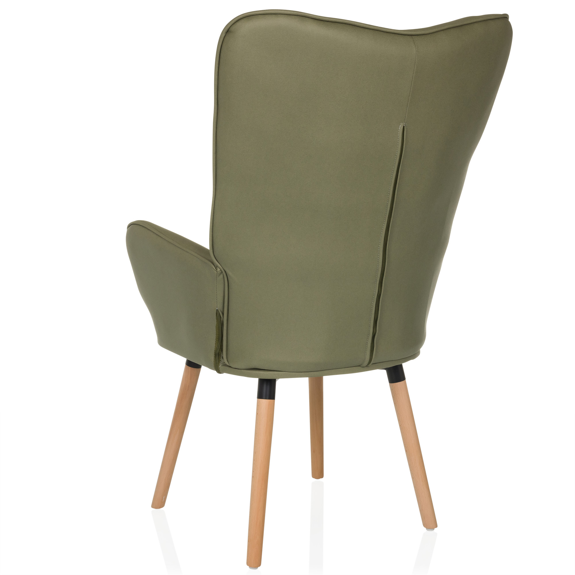 HAVENIO I Armchair Fabric Velvet Olive Green