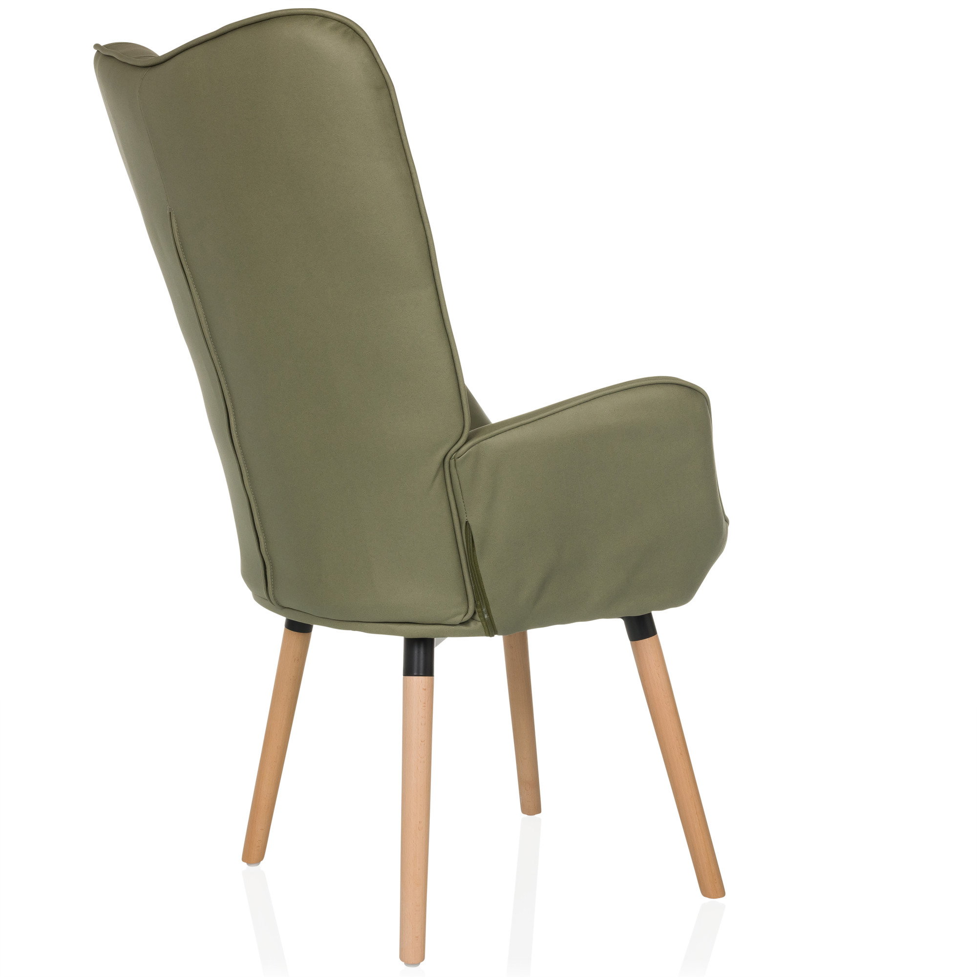 HAVENIO I Armchair Fabric Velvet Olive Green