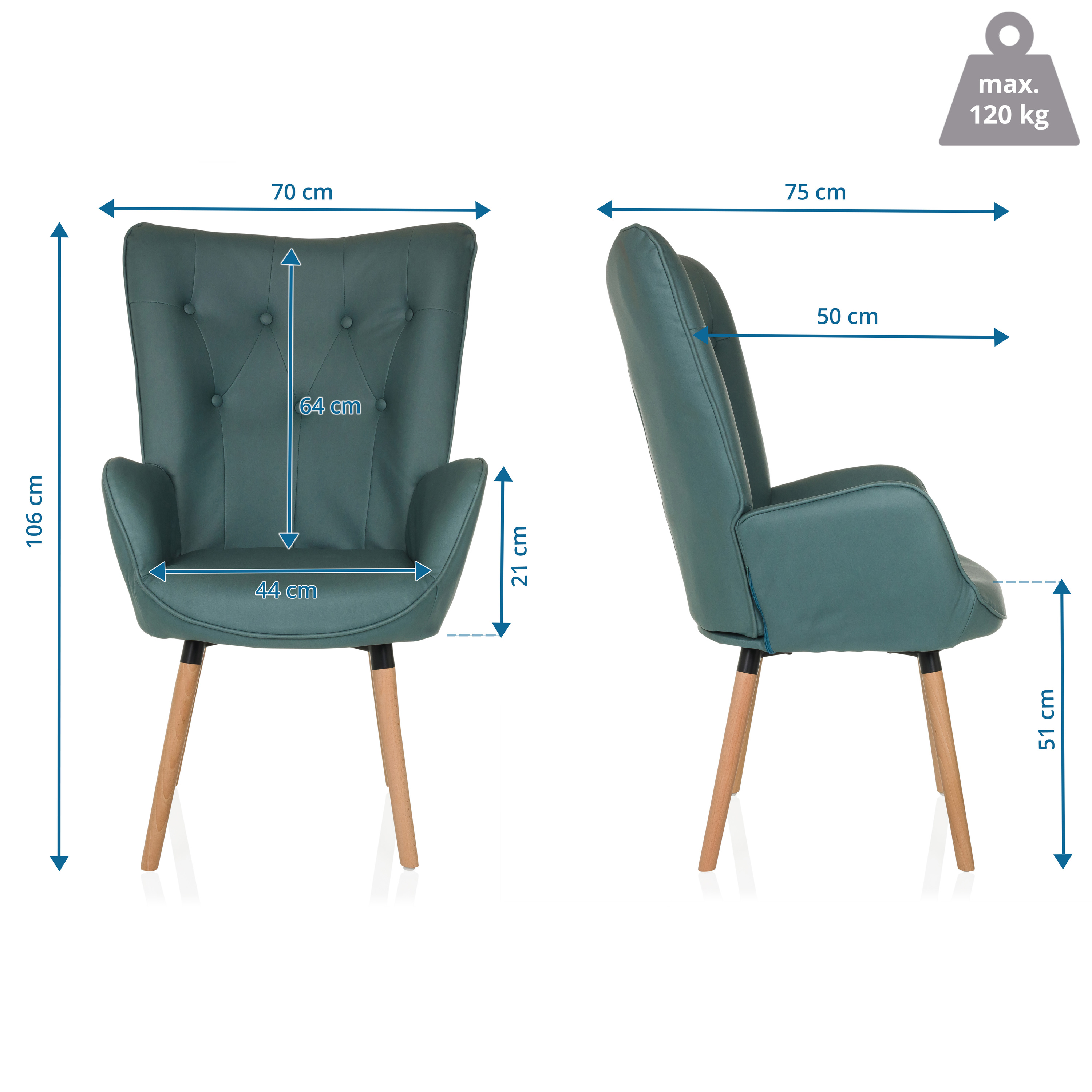 HAVENIO I Armchair Velvet Mint