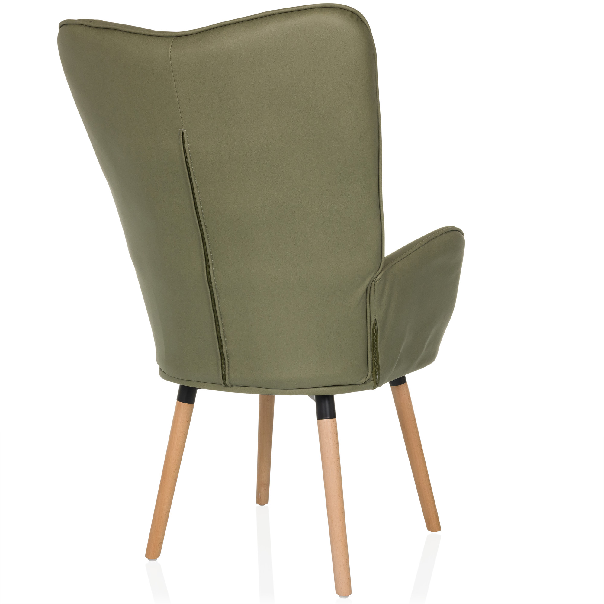 HAVENIO I Armchair Fabric Velvet Olive Green