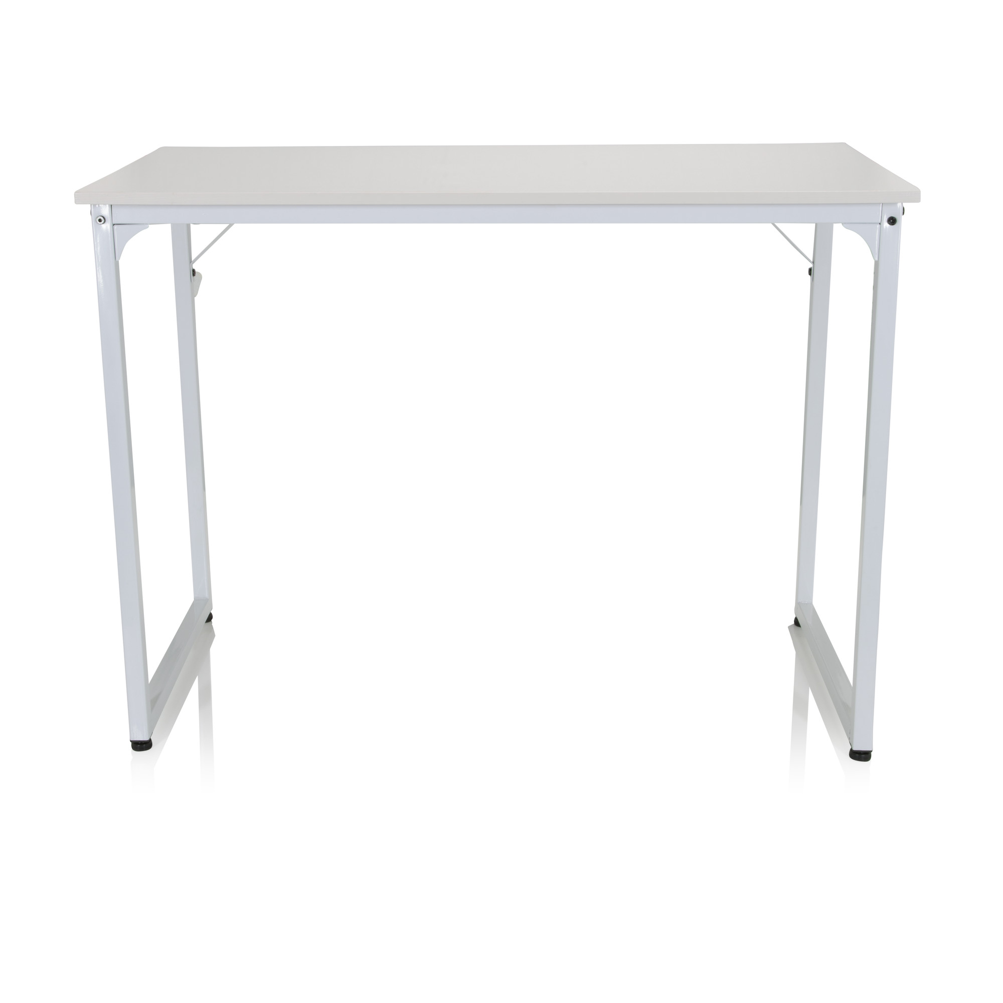 Workspace I Scrivania Acciaio Legno Bianco