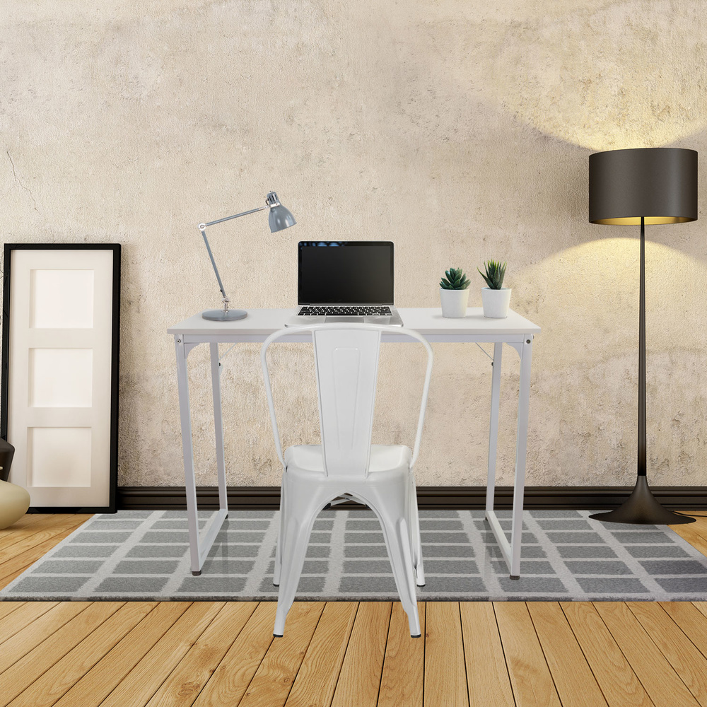 Workspace I Desk Steel Wood White