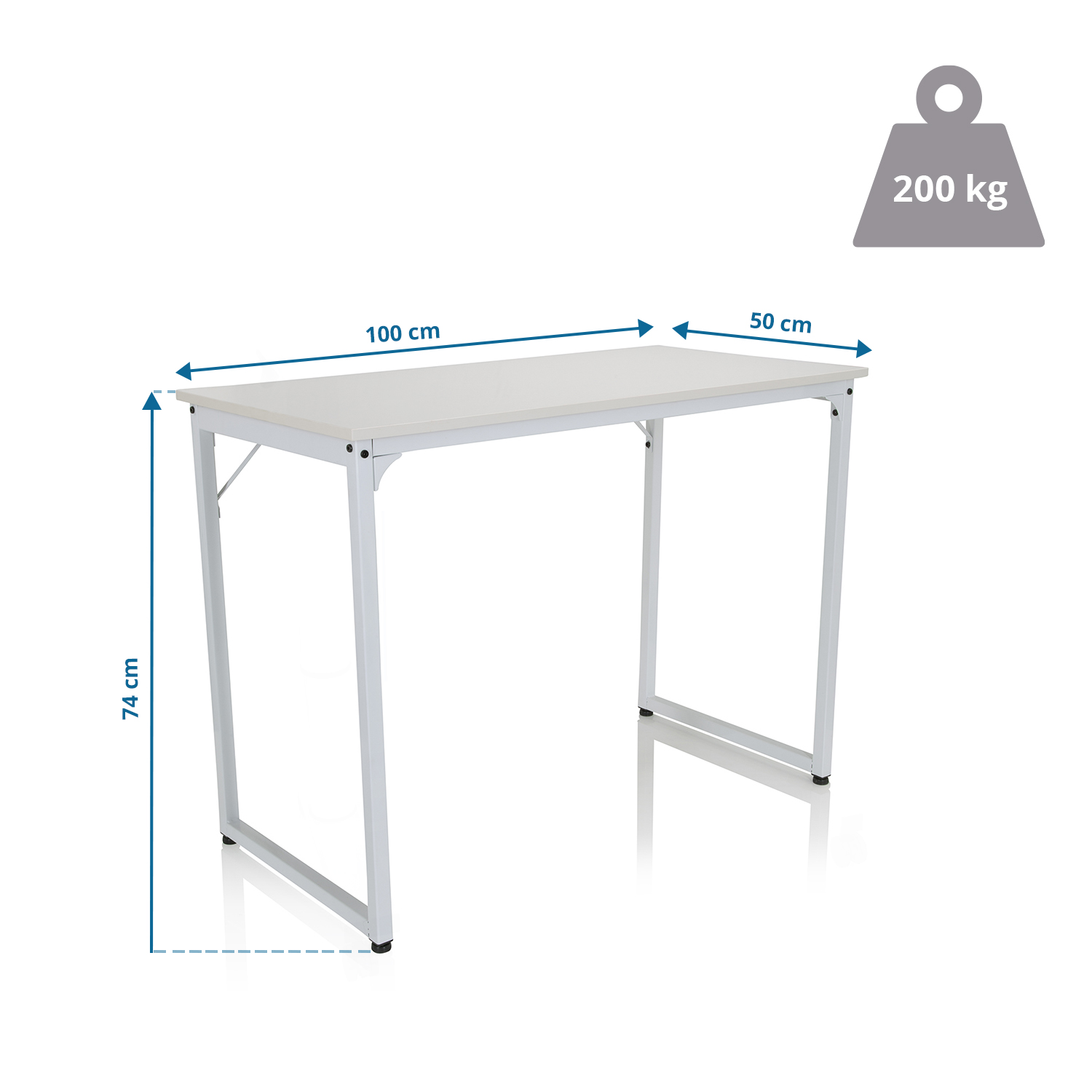 Workspace I Scrivania Acciaio Legno Bianco
