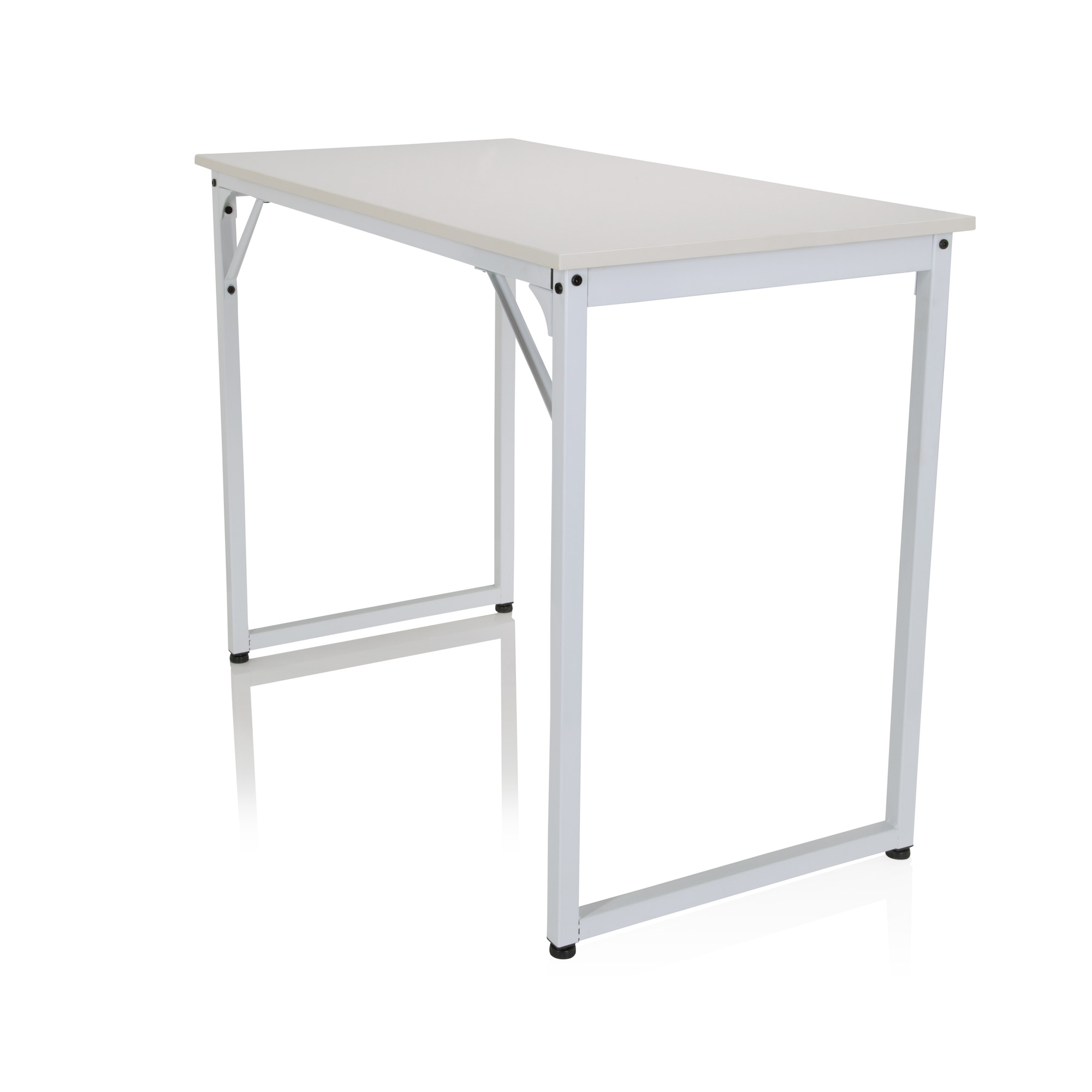 Workspace I Scrivania Acciaio Legno Bianco