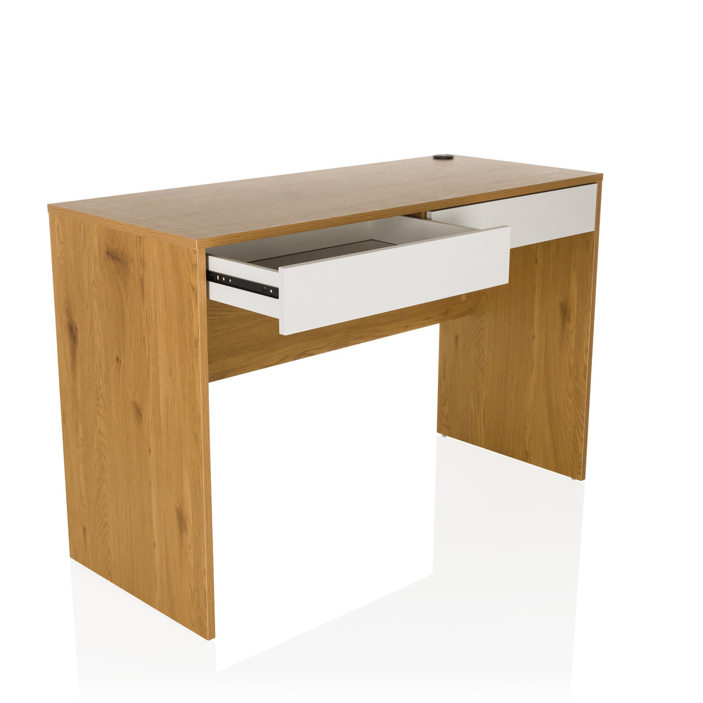 BERGA Desk with 2 drawers Oak White