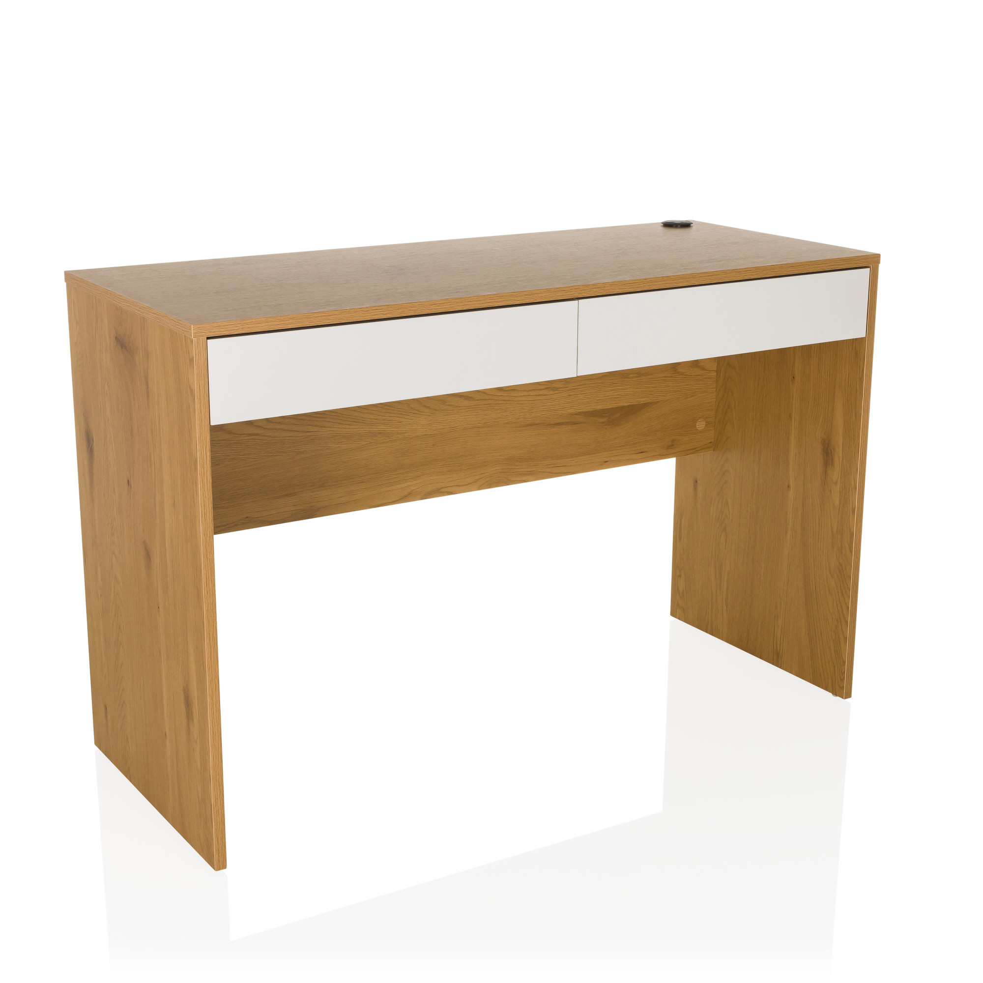 BERGA Desk with 2 drawers Oak White
