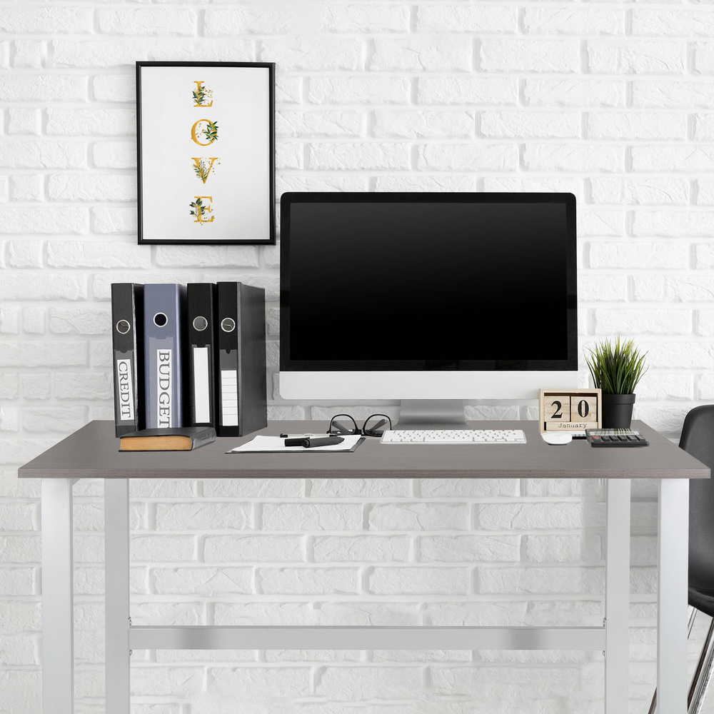 Workspace Light I Desk Wood Steel Gray White