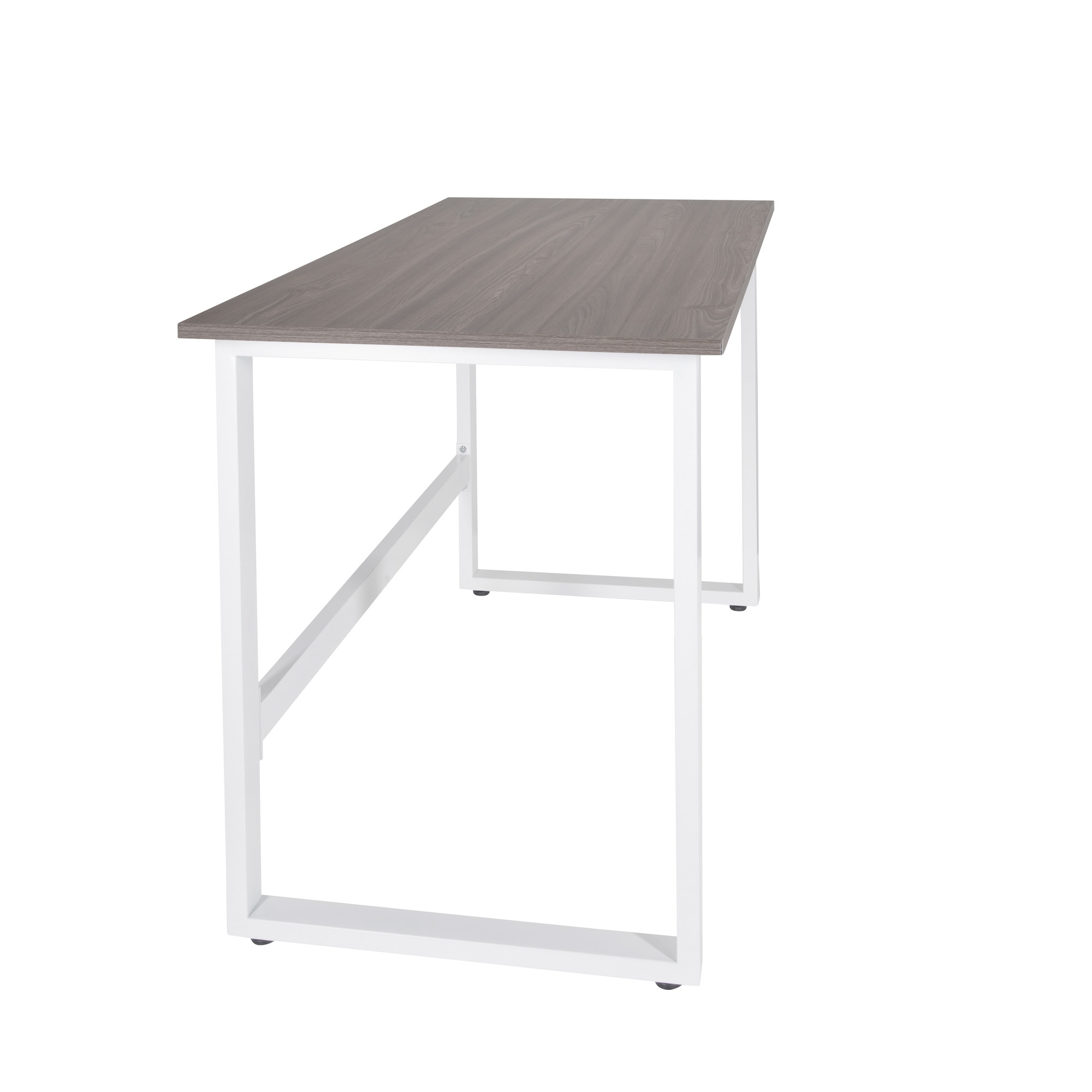 Workspace Light I Scrivania Legno Acciaio Grigio Bianco