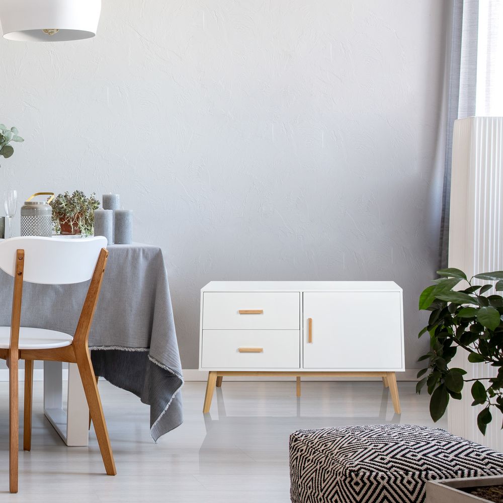 Tarolo Sideboard with 2 drawers and 1 door Oak White