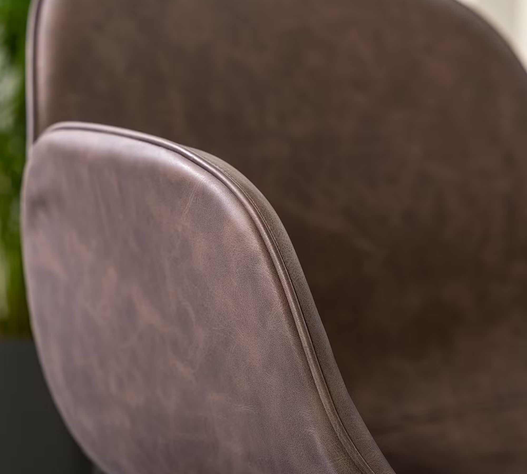 Armchair faux leather brown