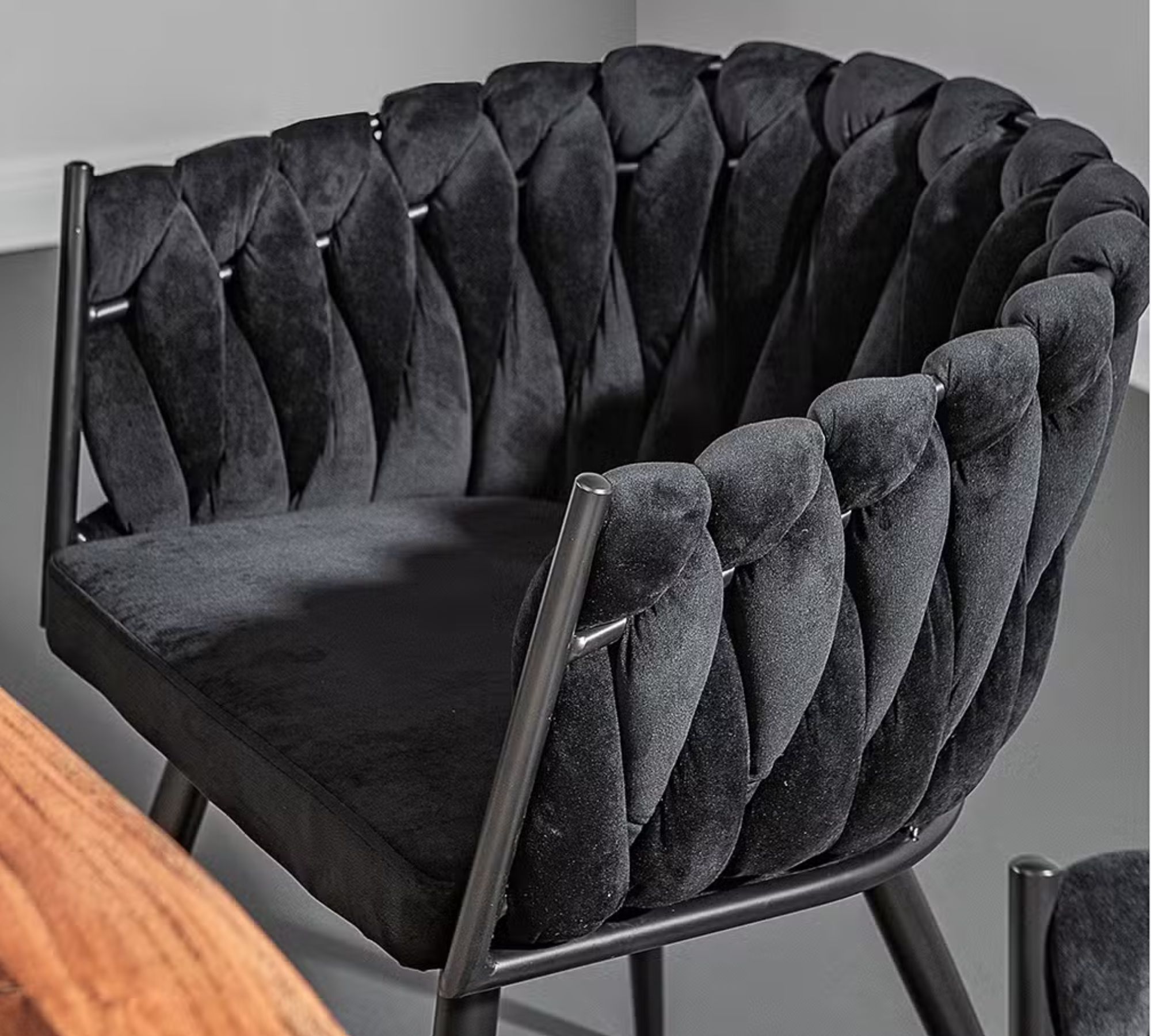 Armchair Velvet Black