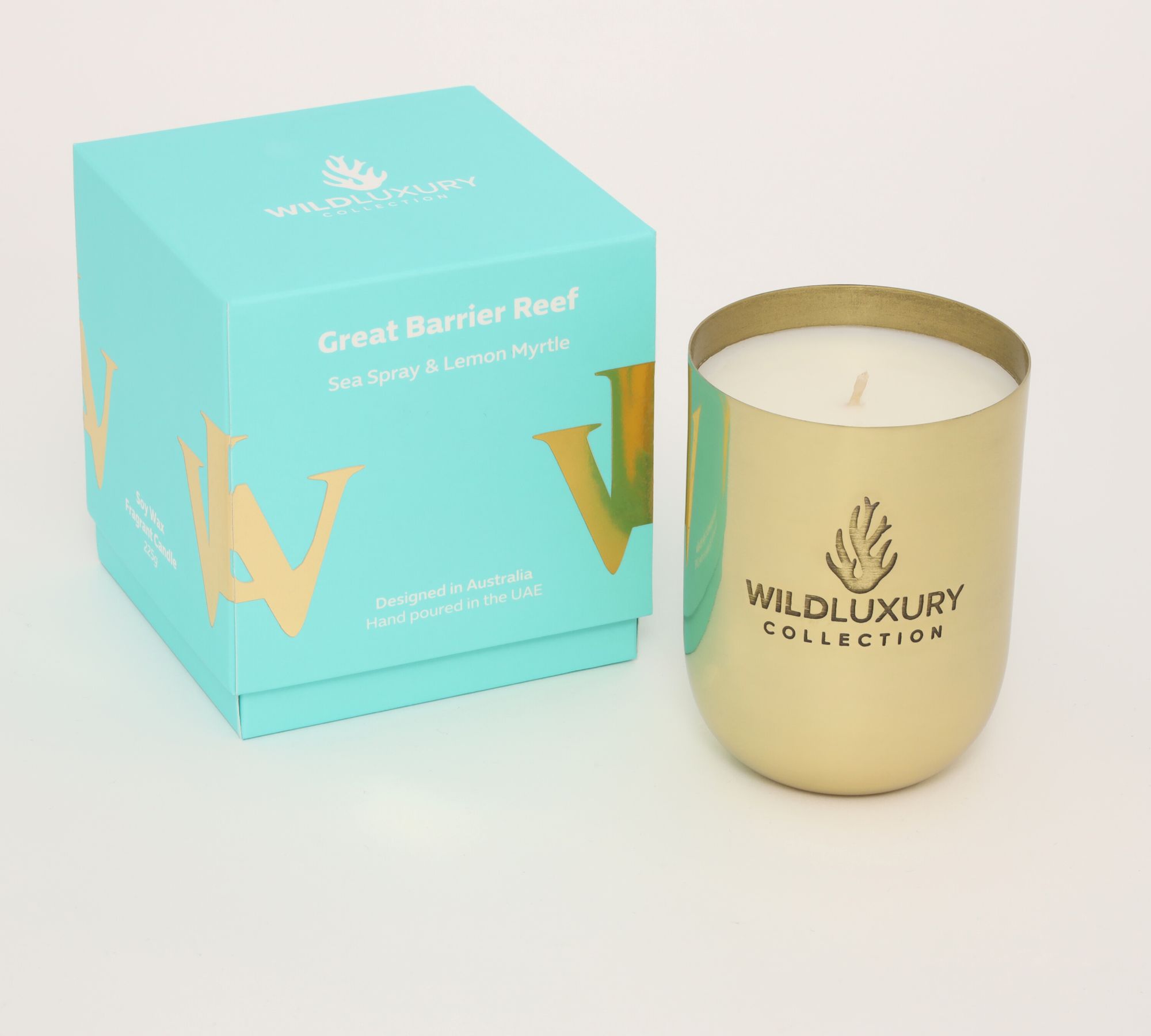 Handgegossene Sojawachs Duftkerze Great Barrier Reef 225g