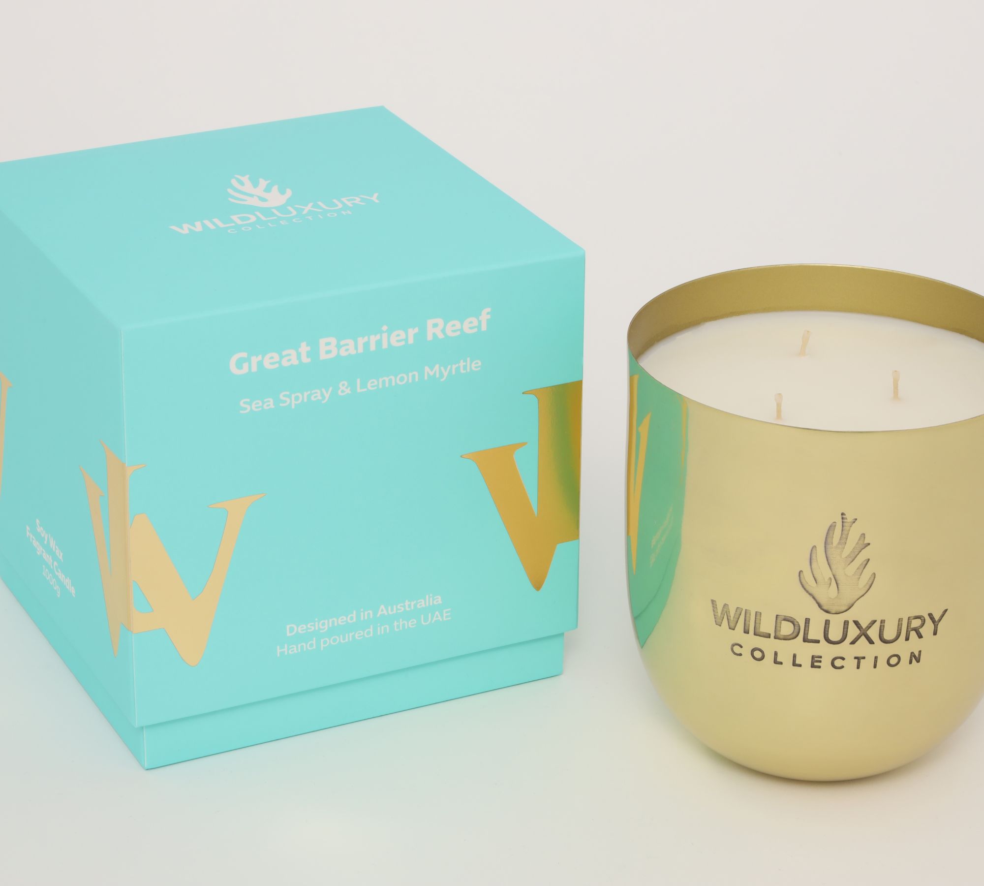 Handgegossene Sojawachs Duftkerze Great Barrier Reef 1000g