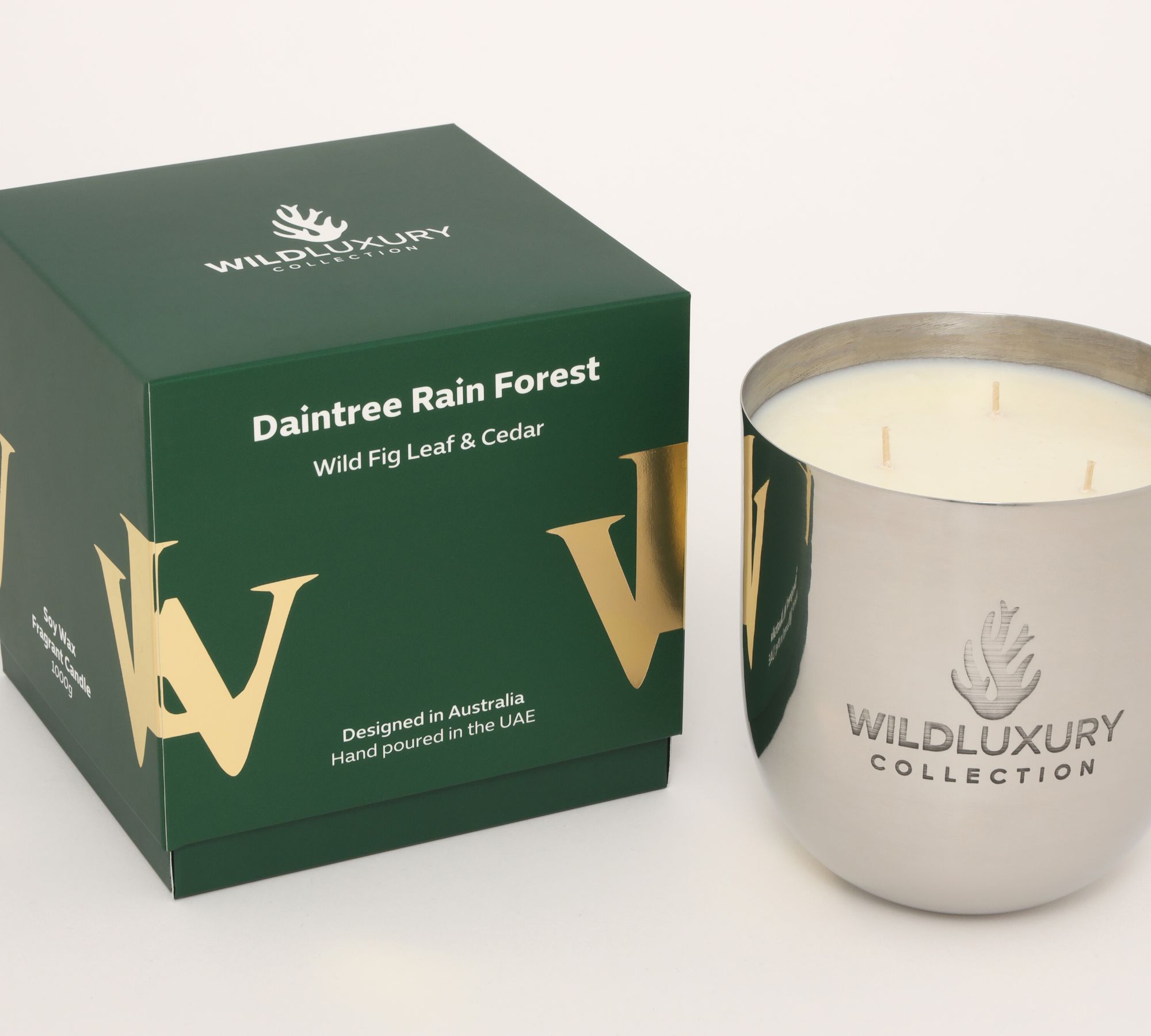 Handgegossene Sojawachs Duftkerze Daintree Rain Forest 1000g