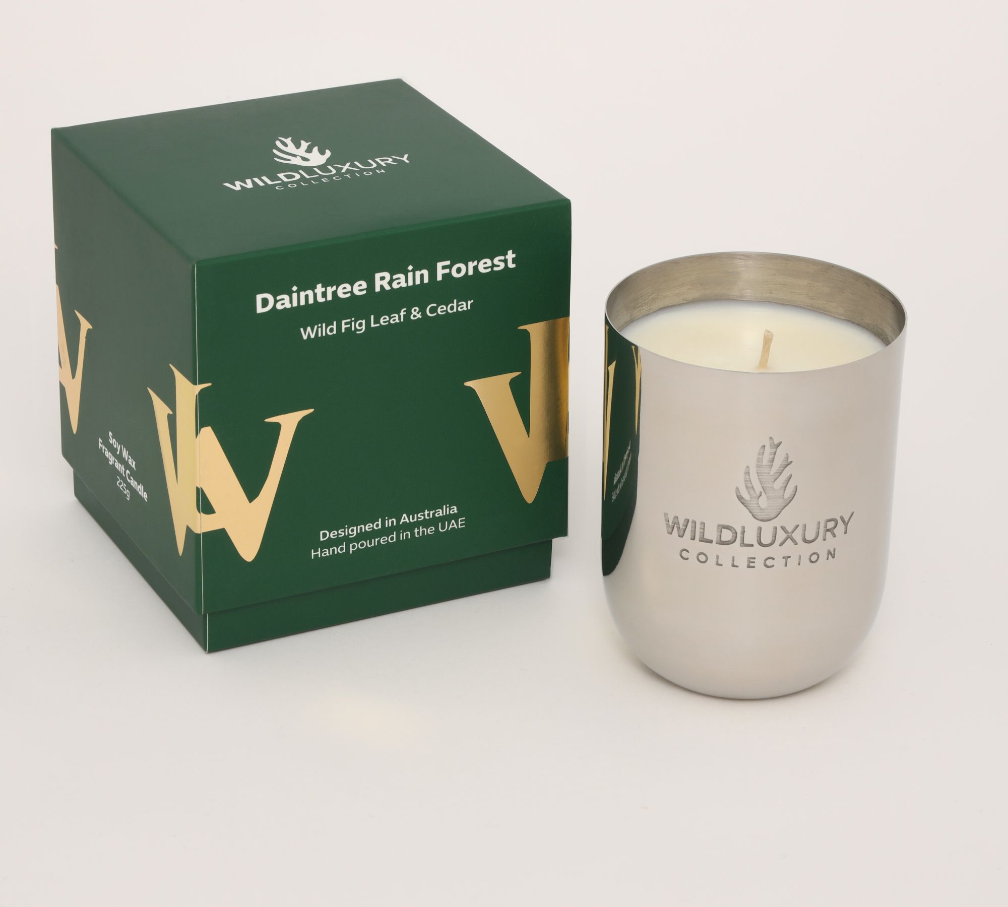 Handgegossene Sojawachs Duftkerze Daintree Rain Forest 225g