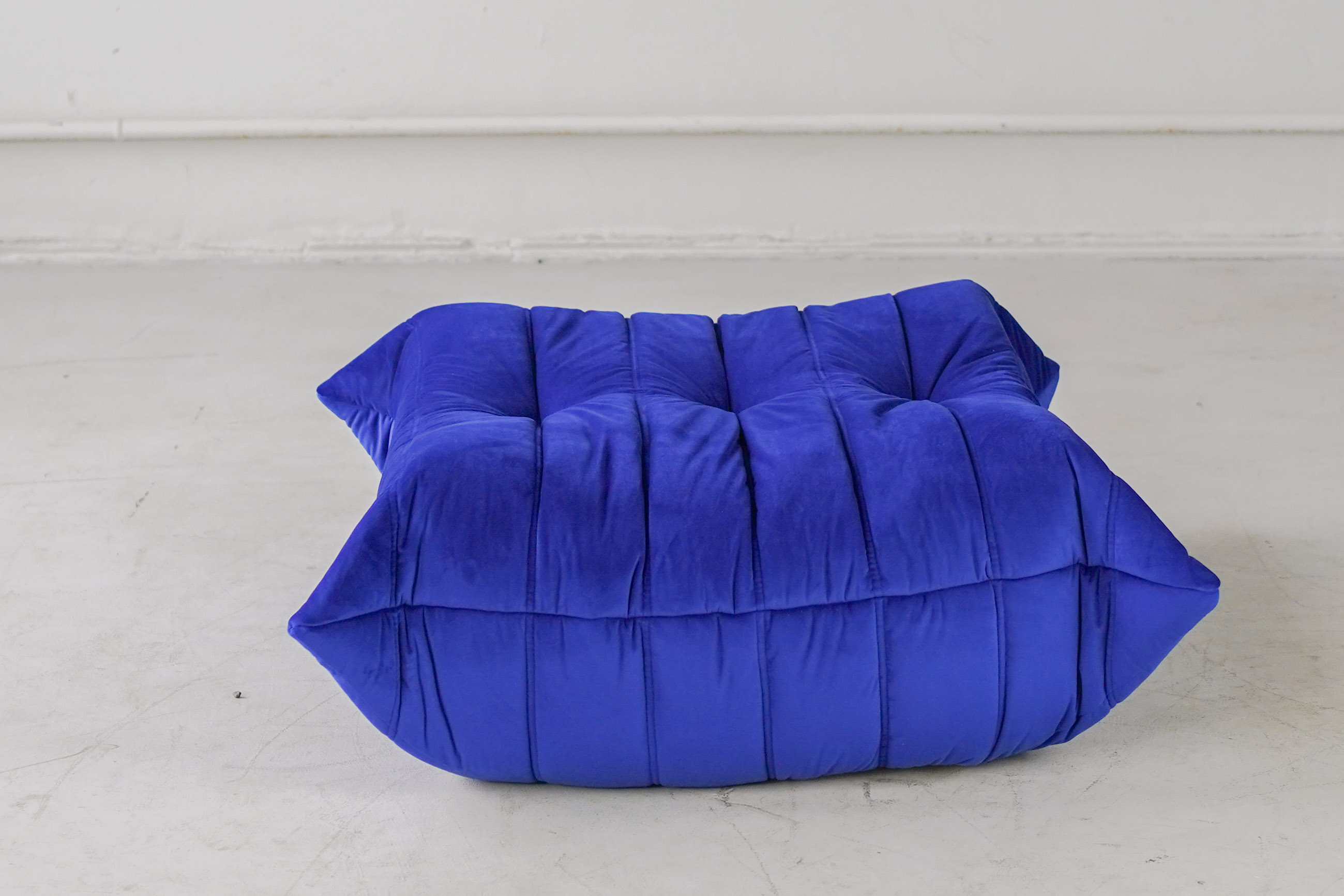 Togo Ottoman Velvet Cobalt Blue