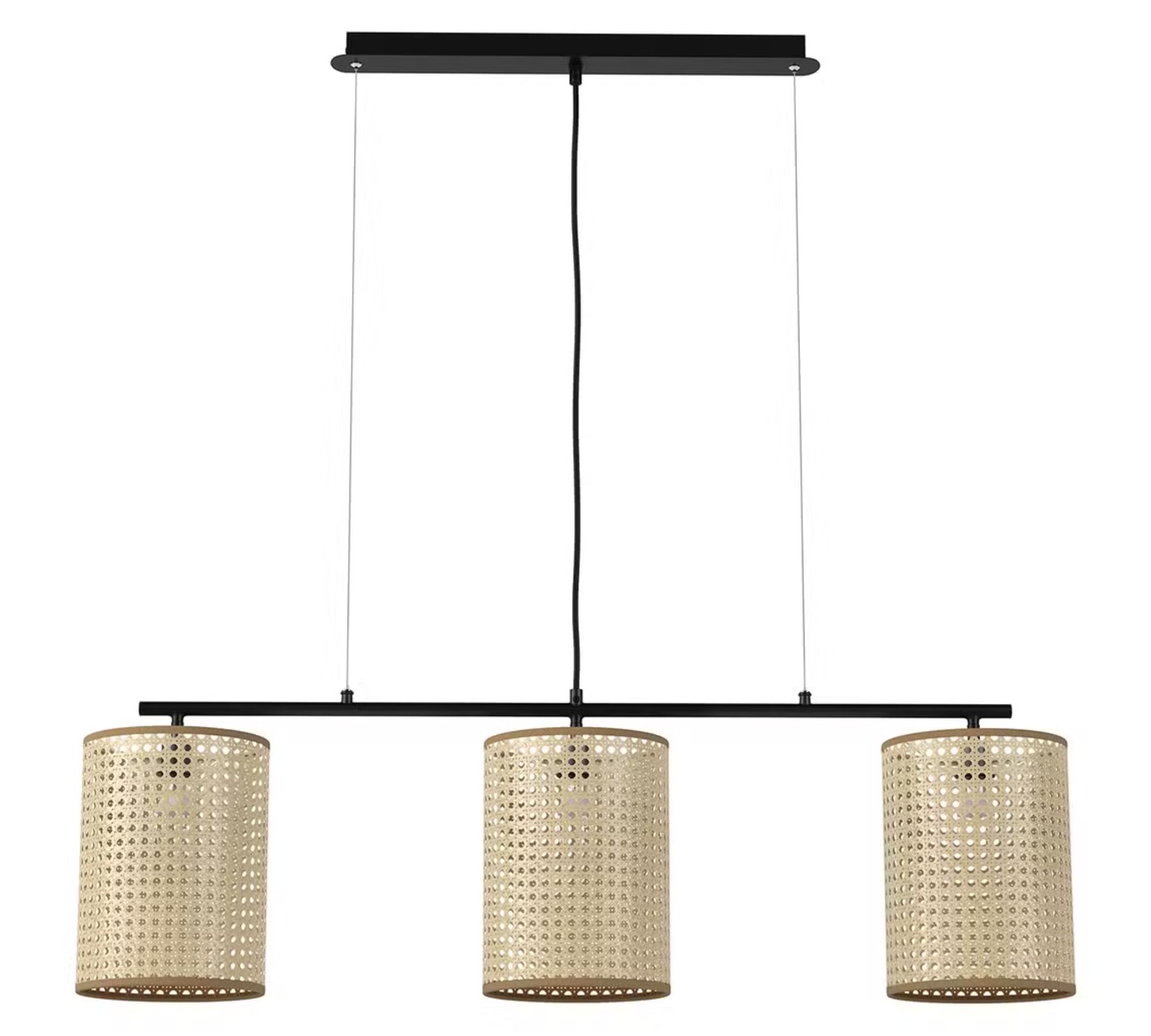 Pendant lamp 3-light paper iron beige