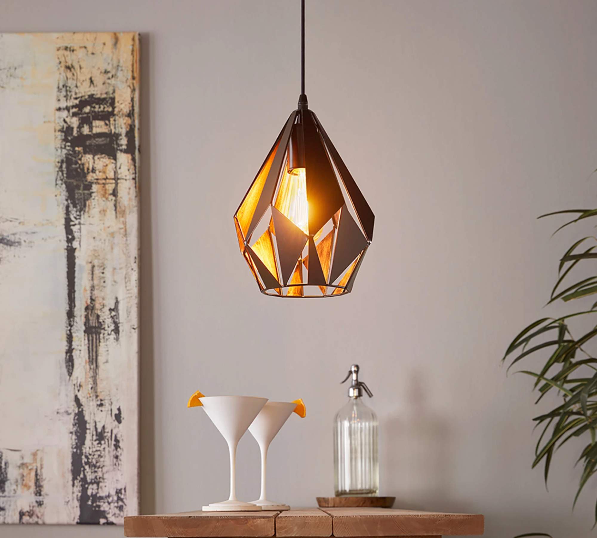 Pendant lamp Carlton III Steel 1-light