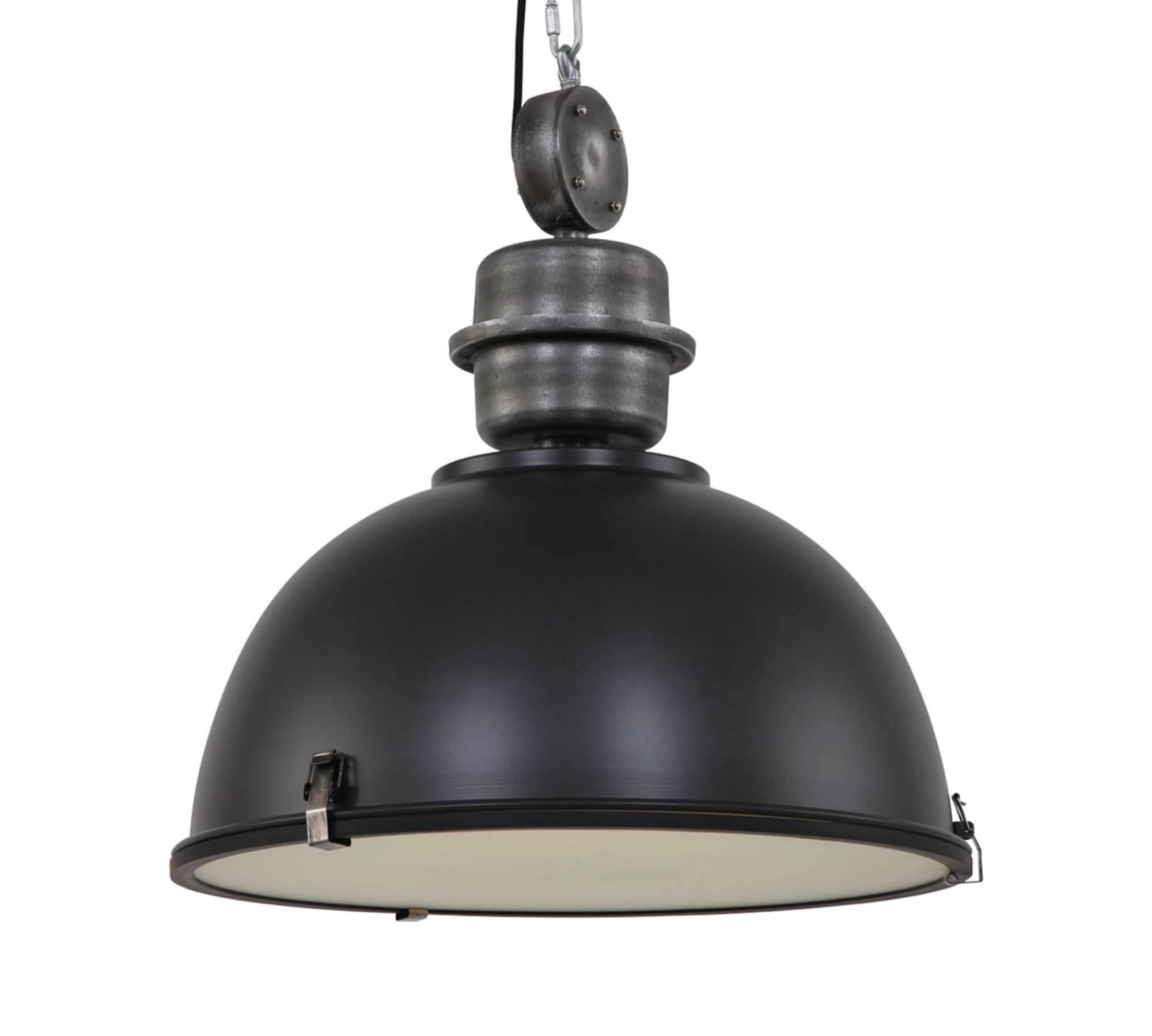 Pendant lamp Bikkel Steel / Glass 1-light Black