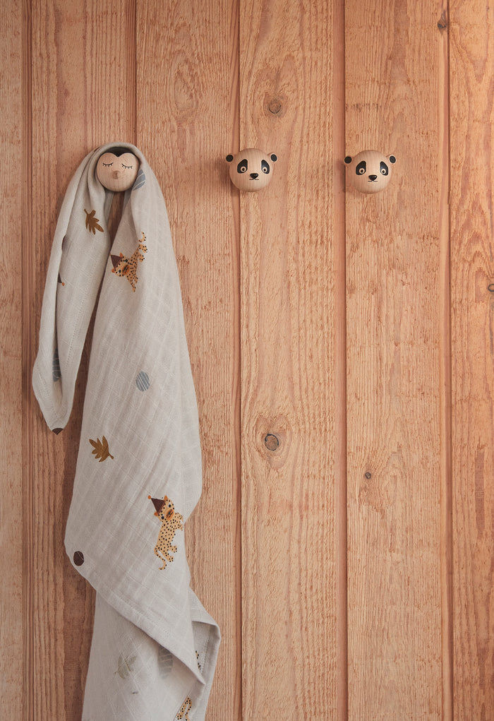 Panda hook wood natural mini
