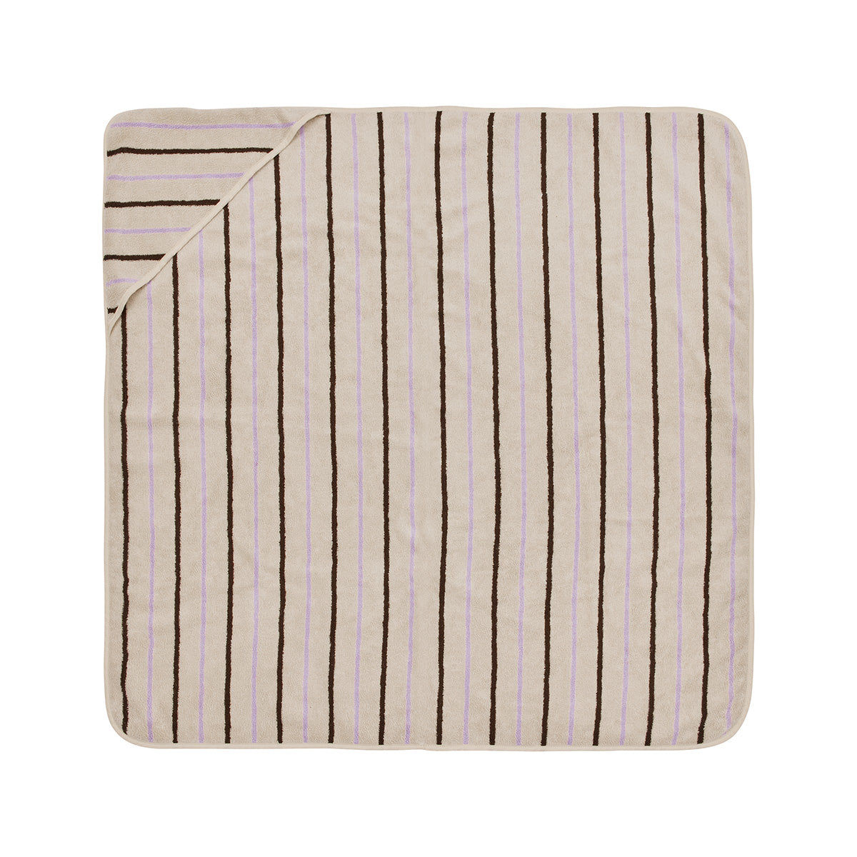 Raita Hooded Towel Cotton Brown Striped