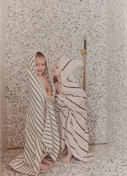 Raita Hooded Towel Cotton Brown Striped