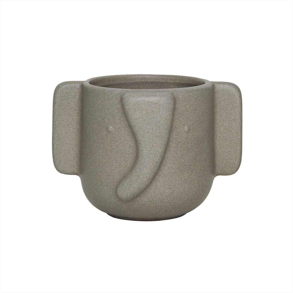 Elephant flower pot ceramic grey