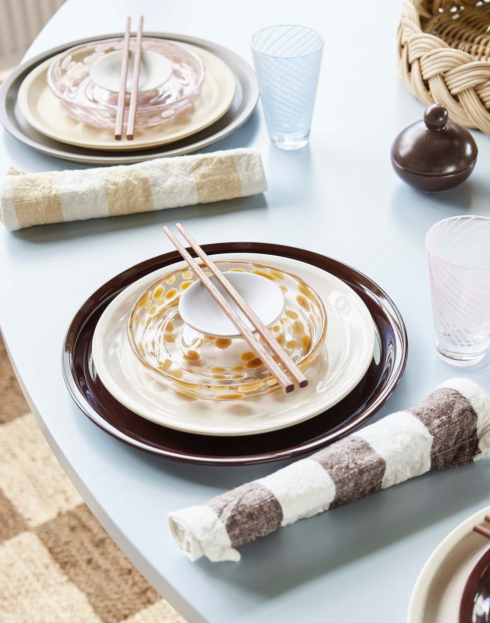 Jali Dessert Plate Glass Brown Speckled