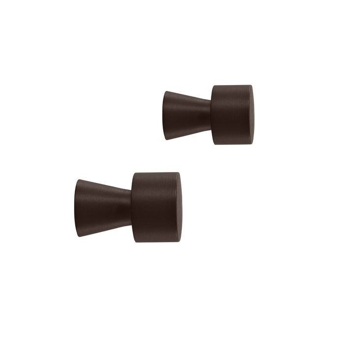2x hooks brass brown