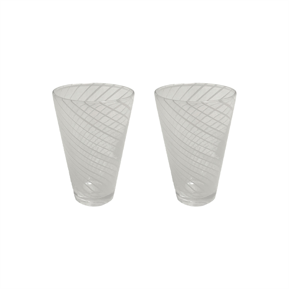 2x Swirl Drinking glass White