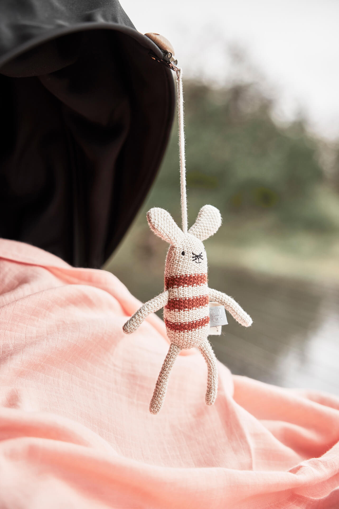 Mouse Stroller Clip Cotton White