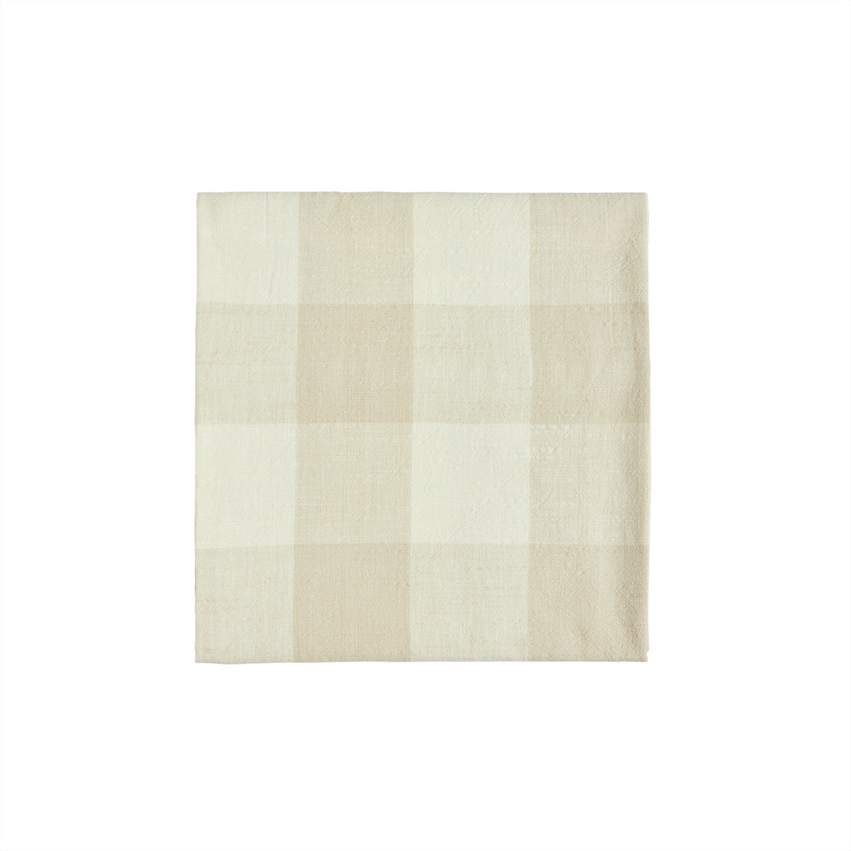 Tovaglia a scacchi in cotone crema 200x140 cm