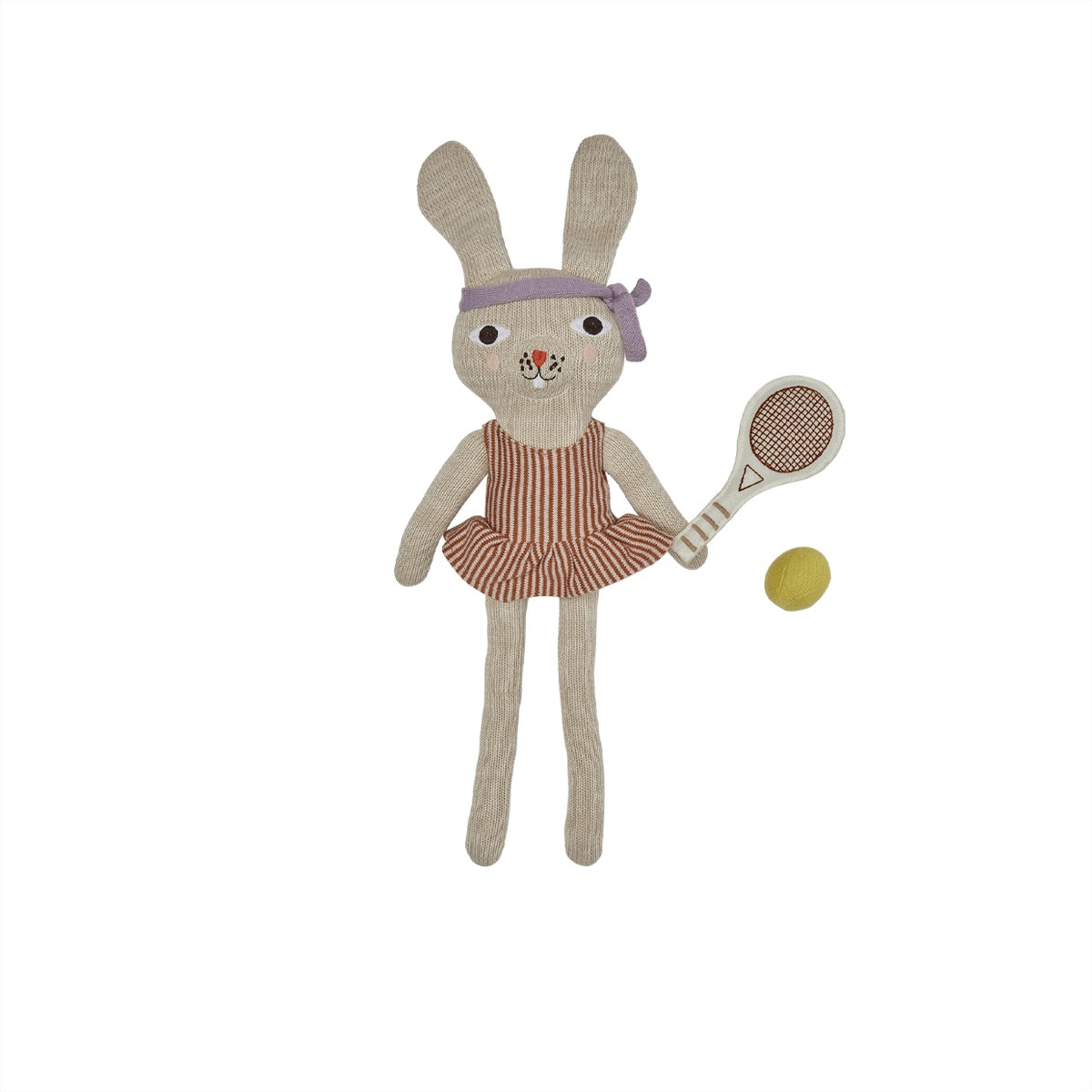 Miew Tennis bunny plush toy Cotton Brown
