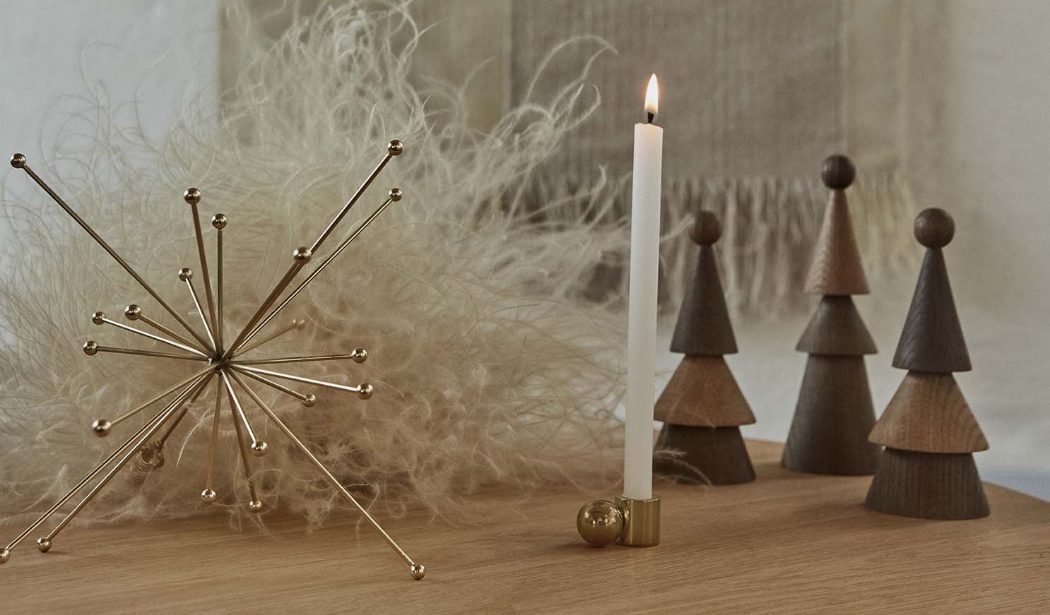 Palloa Solid Brass Candleholder - Low