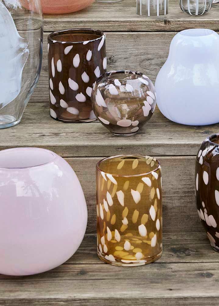 Jali Hurricane Vase Glass Yellow