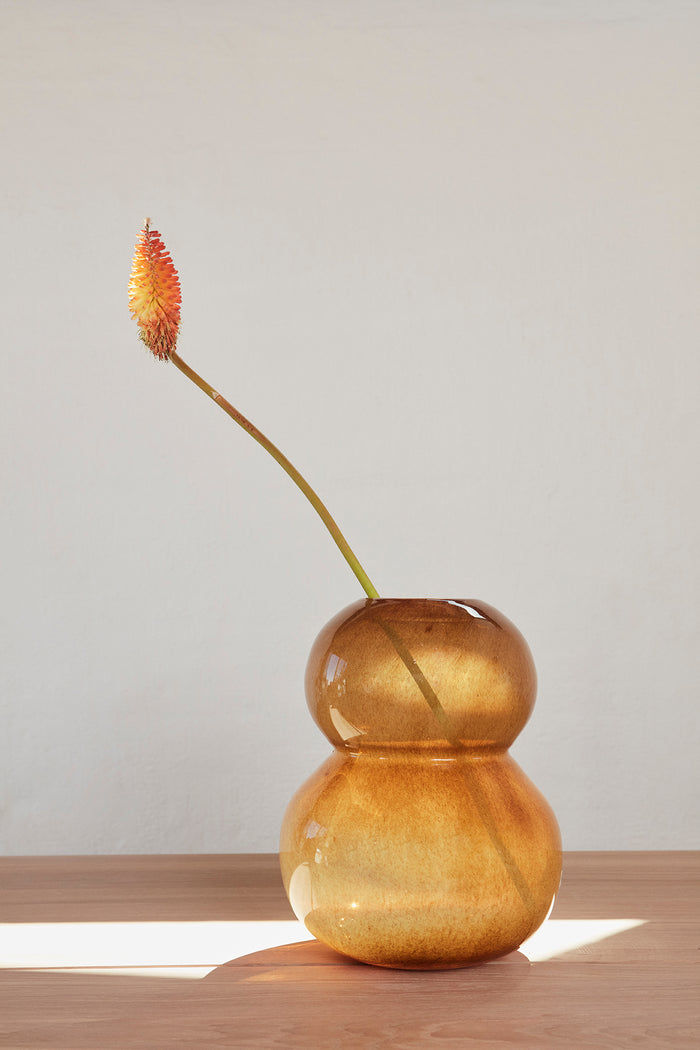 Lasi Vase Groß Ockergelb