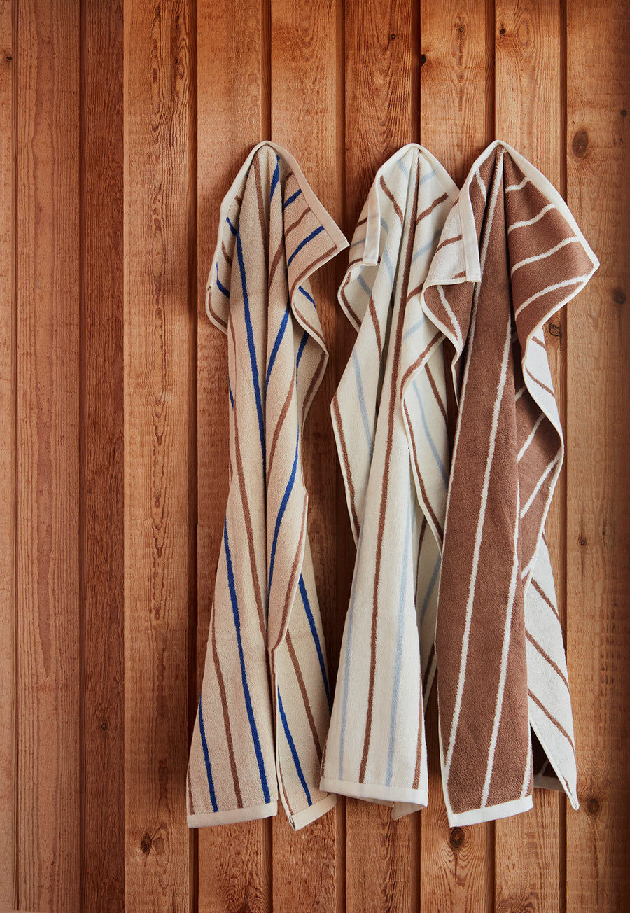 2x Raita Washcloth Organic Cotton Brown Striped