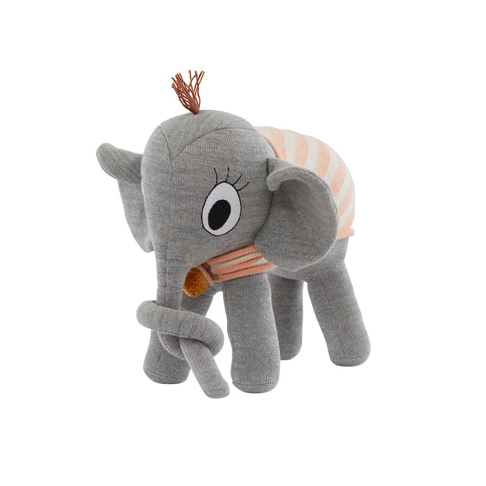 Ramboline Elephant Plush Toy Cotton Grey