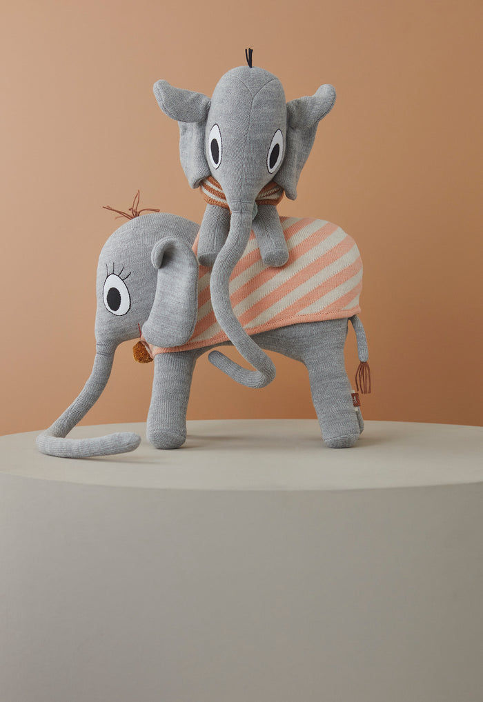 Ramboline Elephant Plush Toy Cotton Grey