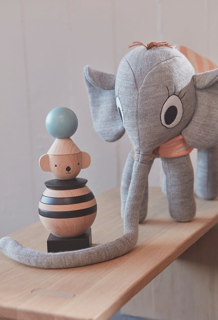 Ramboline Elephant Plush Toy Cotton Grey